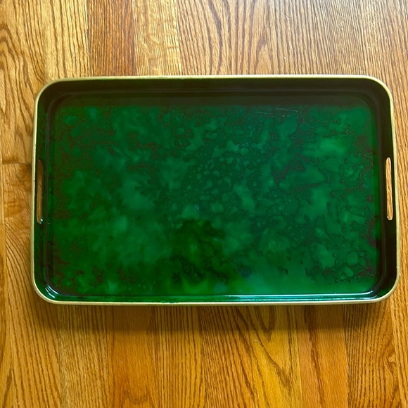 Vintage Faux Malachite Otagari Japanese tray - Picture 1 of 9